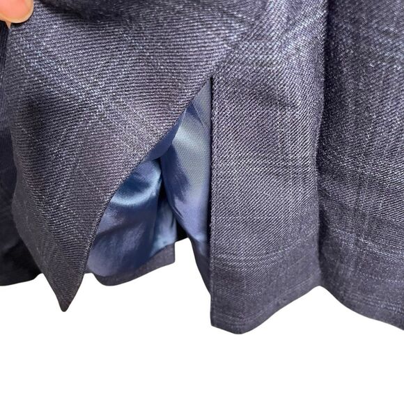 LRL Ralph Lauren Mens Sportcoat 54L Big Tall Blue Windowpane Plaid Wool Silk - Picture 10 of 10